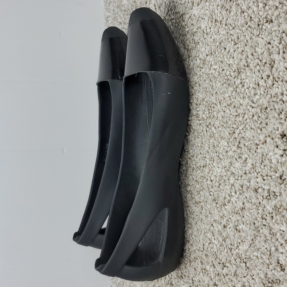 CROCS Shoes - Crocs Sienna Shiny Ballet Flats Cutout Patent Glossy Cap Toe Rubber Womens 10